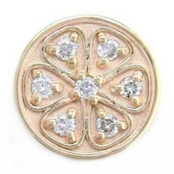 N609 14K DIAMOND SNOWFLAKE FLEUR DE LIS SLIDE 